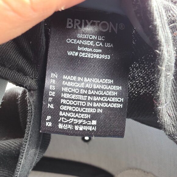 Brixton Wheeler Snapback Mens Black Hat Cap Casual Outdoors Party Going Out - Picture 7 of 10